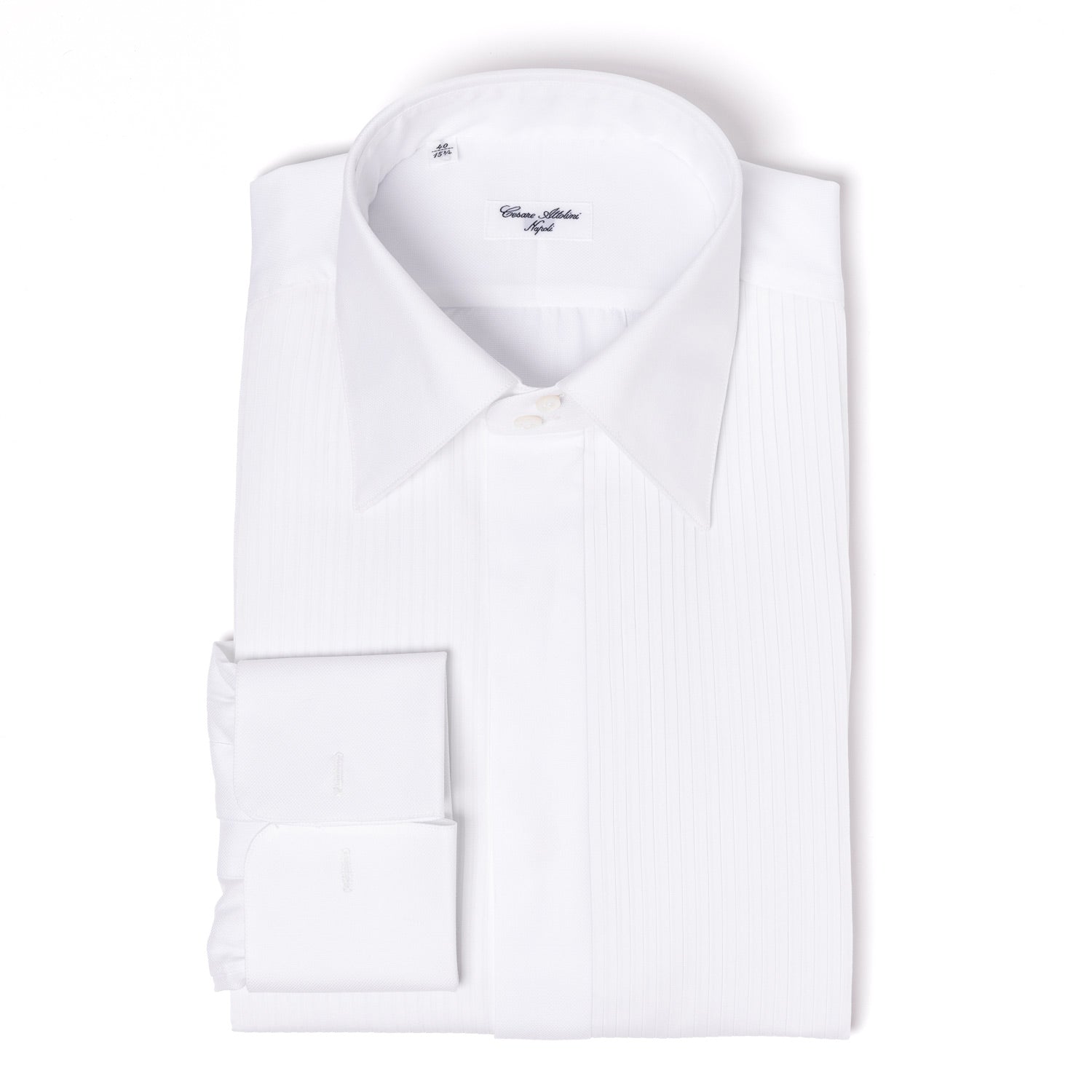 Tuxedo Shirt "Serrata Royale" with Double Cuff made of pure Cotton - handmade